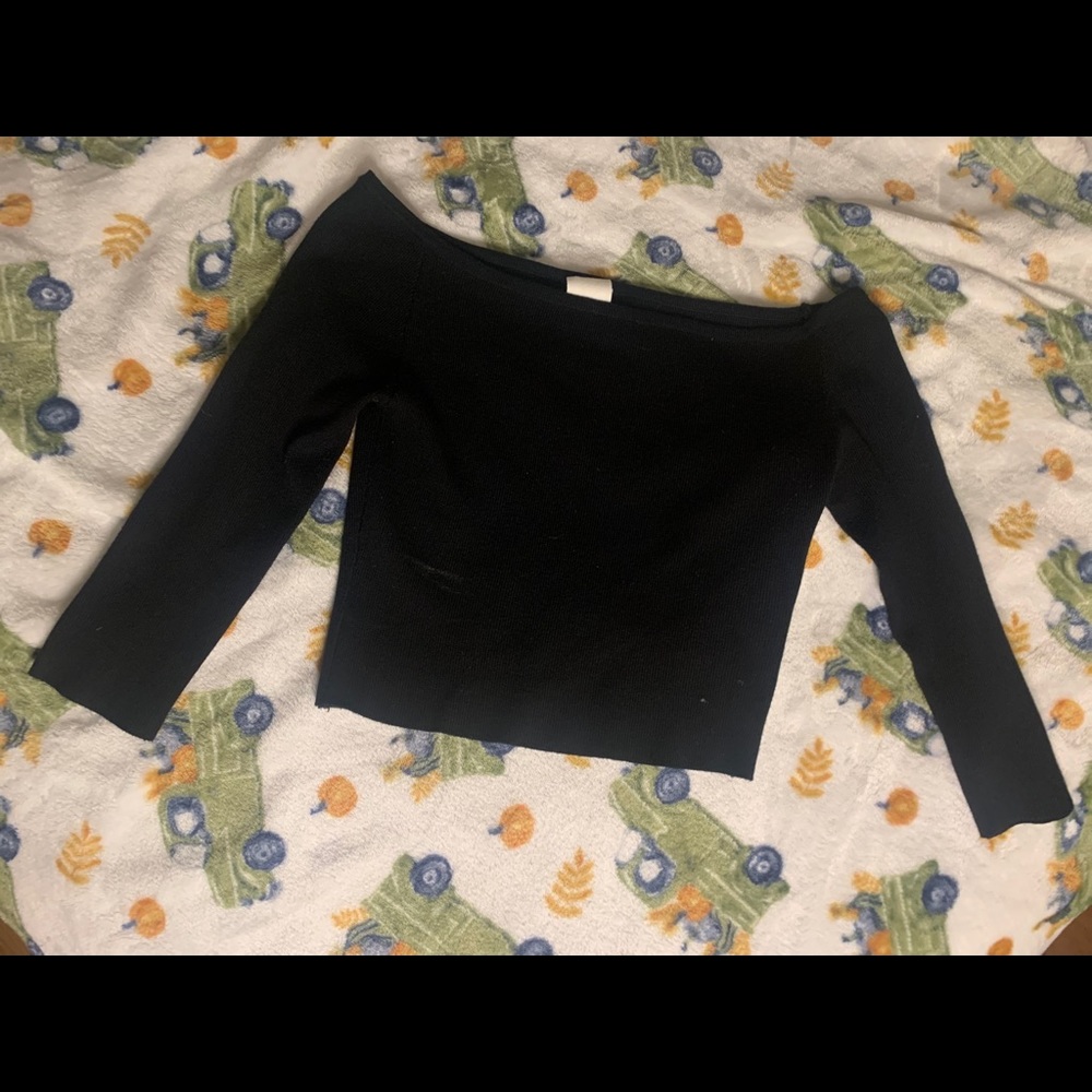 off the shoulder black crop top